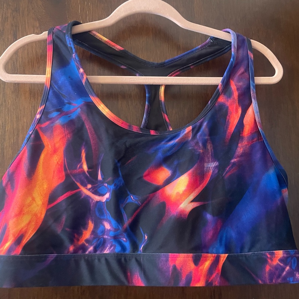 Old Navy Fiery Blue and Orange Sports Bra